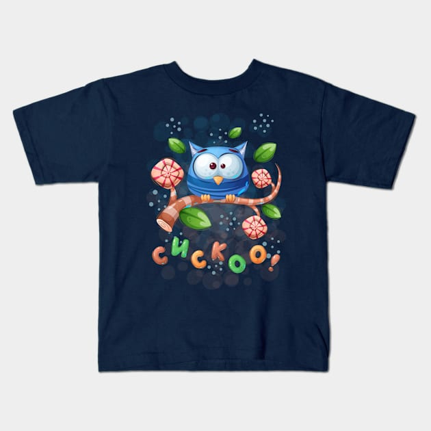 Owl Letters Kids T-Shirt by Mako Design 